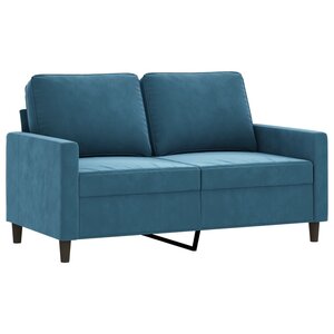vidaXL Canapé à 2 places Bleu 120 cm Velours