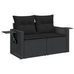 Set de sofa de jardin vidaXL 13 pièces avec coussins - Poly Rattan noir Acacia