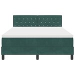 vidaXL Lit à ressorts avec matelas & LED Vert foncé 140x200 cm Velours