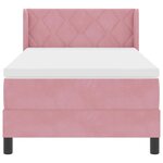 vidaXL Lit à ressort avec matelas Rose 90x200 cm Velours