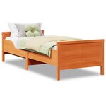 vidaXL Lit extensible pour enfants Marron cire 80 x 130 / 165 / 200 cm