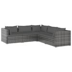 Salon de jardin meuble d'extérieur ensemble de mobilier 5 pièces avec coussins résine tressée gris 02_0016447