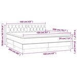 vidaXL Sommier à lattes de lit avec matelas LED Bleu 160x200 cm Tissu