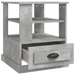 vidaXL Table d'appoint gris béton 50x50x60 cm bois d'ingénierie