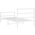 vidaXL Cadre de lit métal sans matelas et pied de lit blanc 107x203 cm