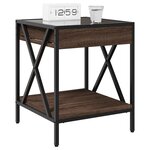 vidaXL Table de chevet avec LED infini chêne marron 40x40x49 cm