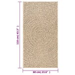 vidaXL Tapis ZIZUR 60x110 cm aspect de jute intérieur et extérieur