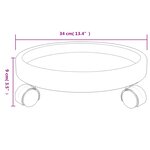 vidaXL Chariots à plantes avec roues 2 Pièces gris diamètre 34 cm 35 kg