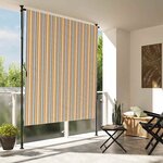 vidaXL Store roulant d'extérieur jaune et blanc 150x270 cm tissu acier