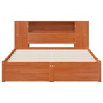 vidaXL Cadre de lit avec tête de lit de rangement Cire marron