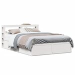 vidaXL Cadre de lit avec tête de lit blanc 150x200 cm bois pin massif