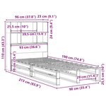 vidaXL Lit bibliothèque sans matelas blanc 90x190 cm bois massif
