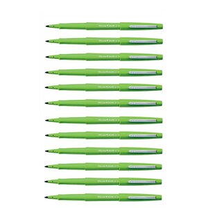 Stylo Feutre Flair Original Nylon Pointe Moyenne Vert pomme x 12 Paper Mate