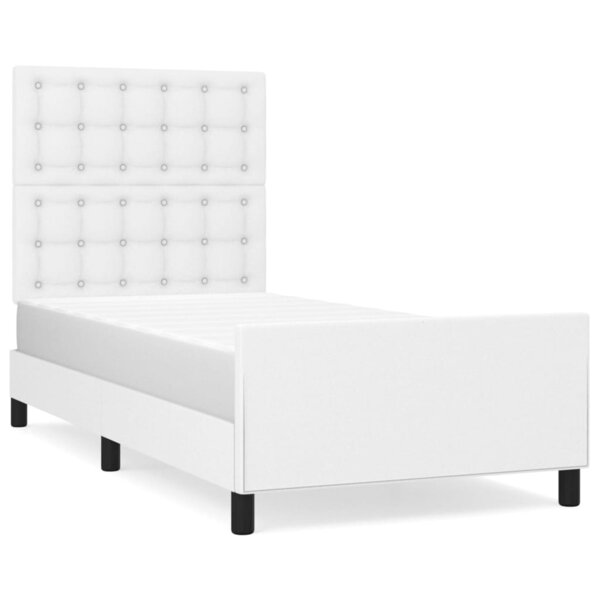 vidaXL Cadre de lit avec tête de lit Blanc 100x200 cm Similicuir