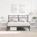 vidaXL Tables de chevet flottantes 2Pièces Blanc brillant Bois ingénierie