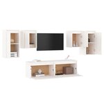 vidaXL Meubles TV 6 Pièces Blanc Bois massif de pin