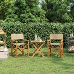vidaXL Chaise de directeur Marron et beige Bois de teck massif