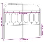 vidaXL Tête de lit métal noir 120 cm