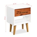 vidaXL Tables de chevet 2 Pièces Bois d'acacia massif 40x30x57 cm
