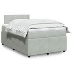 vidaXL Sommier à lattes de lit et matelas gris clair 120x190cm velours