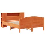 vidaXL Lit bibliothèque sans matelas cire marron 140x200 cm pin massif