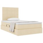 vidaXL Lit avec rangement et matelas Crème 120 x 200 cm Polyester