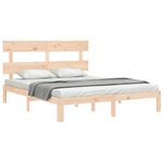 vidaXL Cadre de lit avec tête de lit 160x200 cm bois massif