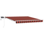 vidaXL Store rétractable manuel avec LED Orange et marron 300x250 cm