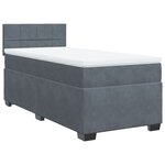 vidaXL Sommier à lattes de lit et matelas Gris foncé 90x200 cm Velours
