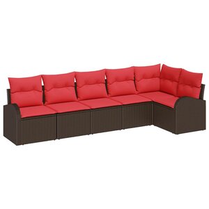 vidaXL Ensemble de canapé de jardin Marron polyrotin