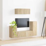 vidaXL Ensemble meuble TV 4 Pièces Chêne Sonoma Bois d'ingénierie
