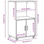 vidaXL Armoire à roulettes chêne artisanal 55x40x91 cm bois ingénierie