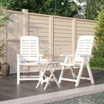 vidaXL Ensemble à manger de jardin 3 Pièces Blanc Polypropylène