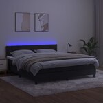 vidaXL Sommier à lattes de lit avec matelas et LED Noir 180x200 cm