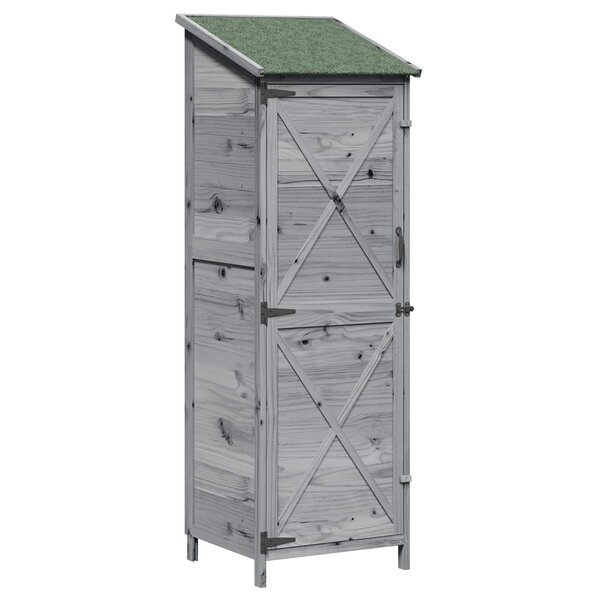 vidaXL Abri de jardin Gris 59 5 x 56 x 176 5 cm Bois d'ingénierie