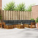 vidaXL Ensemble de canapés d'extérieur 9 Pièces Naturel et Anthracite
