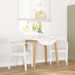 vidaXL Chaises à manger 2 Pièces blanc bois massif caoutchouc