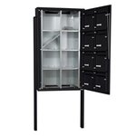 Bloc collectif Leabox  2x4  grade 3  simple face  Extérieur  sur pieds à sceller  Noir 9005 finition brillante