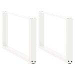 vidaXL Pieds de table basse en U 2 pièces Blanc 60 x (42-43) cm Acier