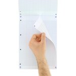 Lot de 3 Bloc-Notes Agrafés Format A4+ 160 Pages Grands Carreaux Perforées OXFORD