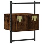 vidaXL Table de chevet murale 2 Pièces chêne fumé 35x30x51 cm