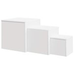 vidaXL Tables d'appoint 3 Pièces Blanc Bois d’ingénierie