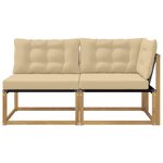 vidaXL Ensemble de canapés d'extérieur Bois d'Acacia Massif Blanc
