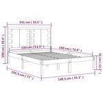 vidaXL Cadre de lit bois massif 135x190 cm double