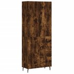 vidaXL Buffet haut Chêne fumé 69 5x34x180 cm Bois d'ingénierie