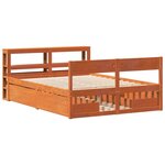 vidaXL Cadre de lit sans matelas cire marron 140x200cm bois pin massif
