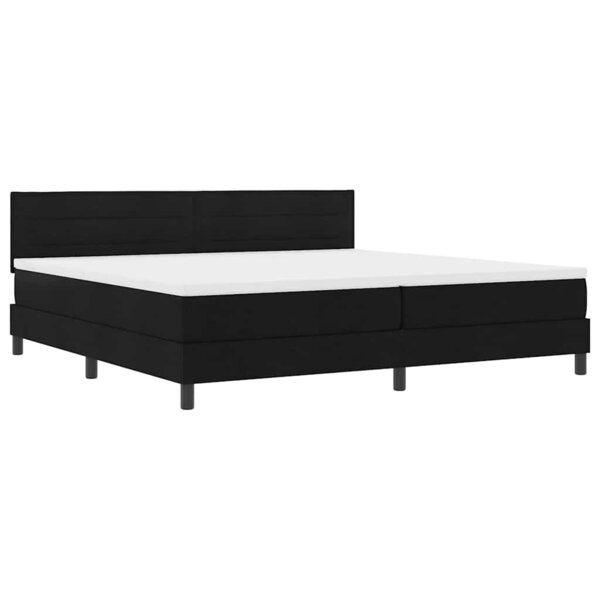 vidaXL Lit à ressorts avec matelas avec LED Noir 200 x 200 cm tissu