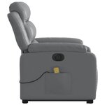 vidaXL Fauteuil inclinable de massage électrique gris similicuir