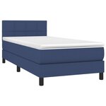 vidaXL Sommier à lattes de lit avec matelas LED Bleu 100x200 cm Tissu