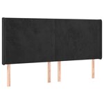 vidaXL Tête de lit à LED Noir 183x16x118/128 cm Velours